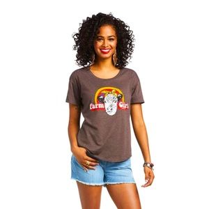 Ariat Women's Hereford T-Shirt in Brown Heather Size Medium